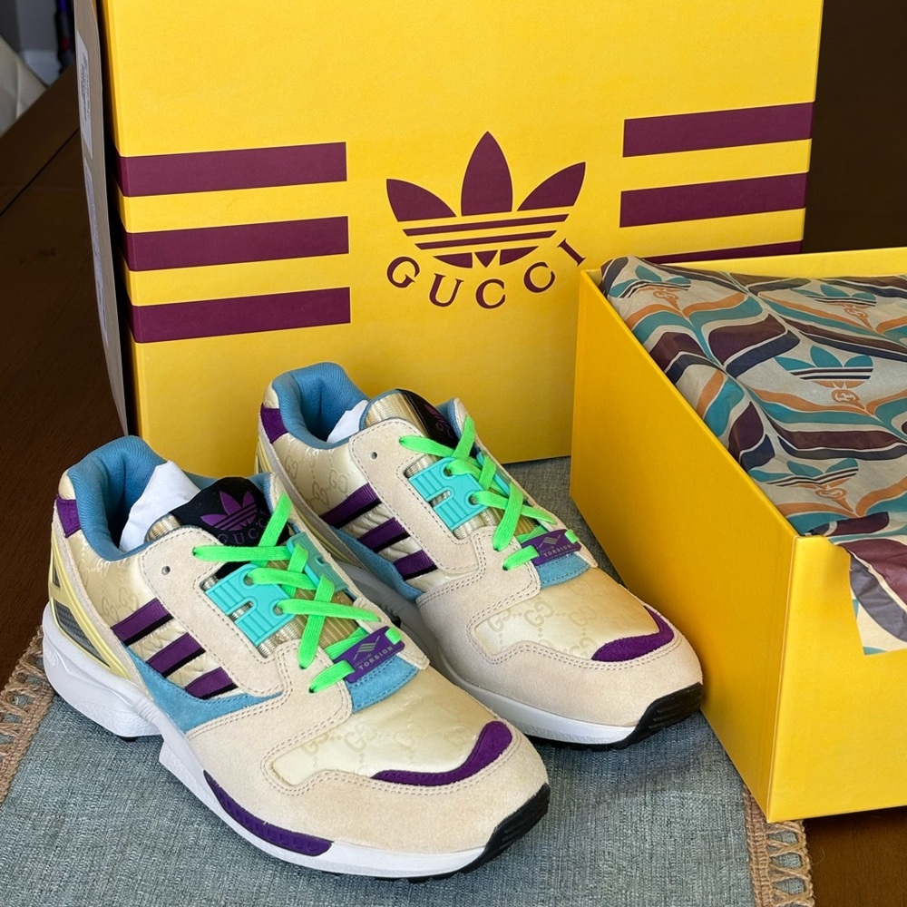 Gucci x Adidas ZX 8000 Low Top Athletic Sneakers
